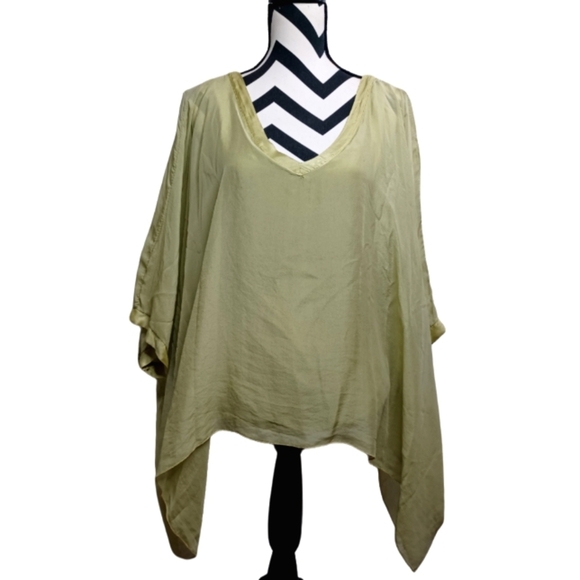 Sofia Made in Italy Artsy 100% Silk Boho Blouse - Picture 1 of 15